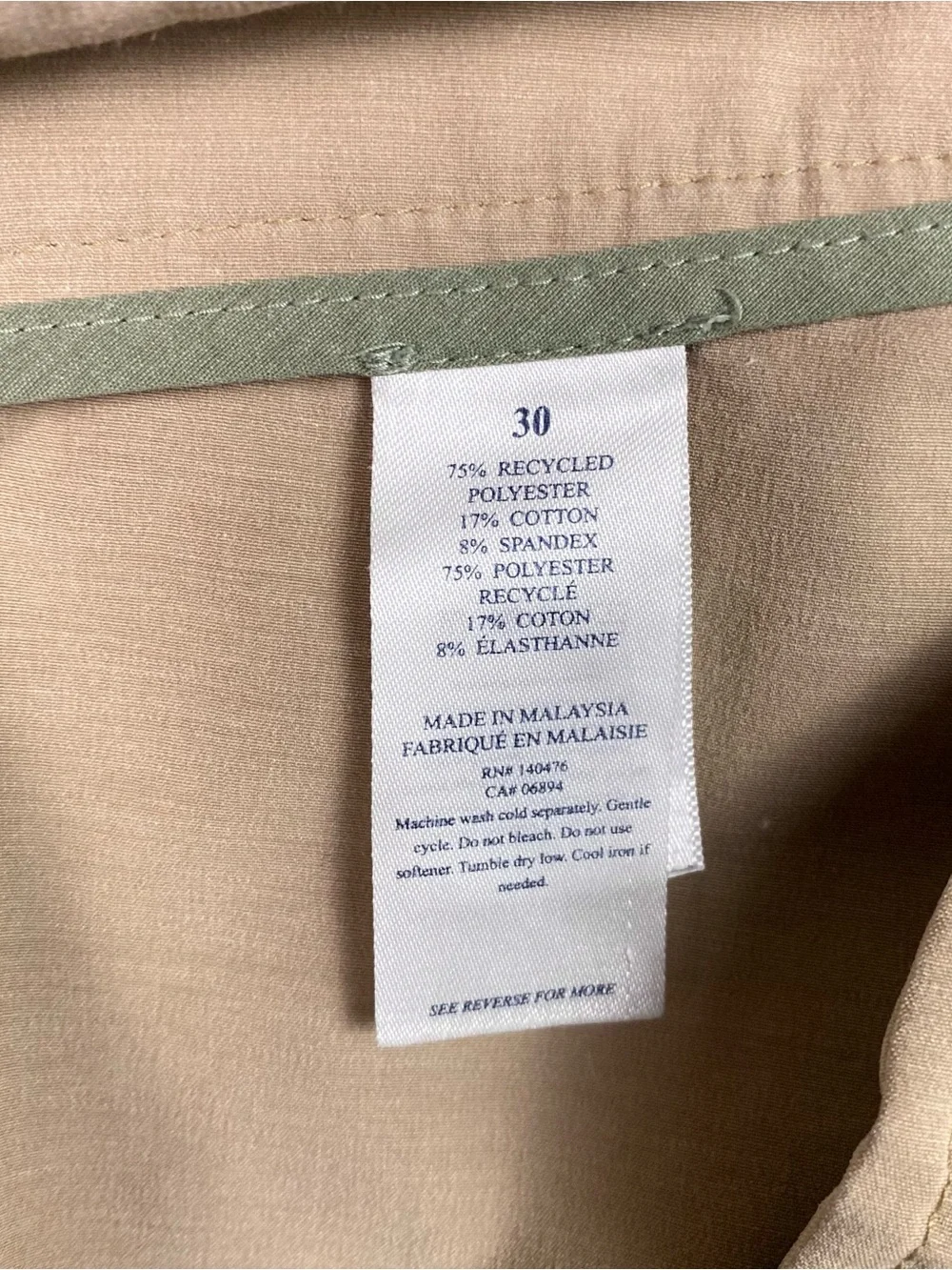 Faherty All Day Shorts Men's Size 30 Beige Hybrid Beach Chino Stretch Surf 8.5in
